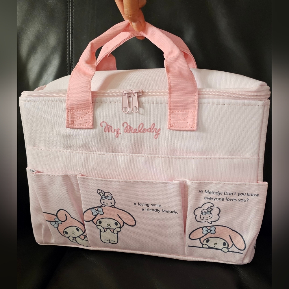 My Melody Pink Zip Around Tote Bag 13 Inch NWOT - Picture 2 of 11